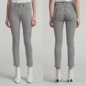 Rag & Bone Striped Skinny Crop Jeans
